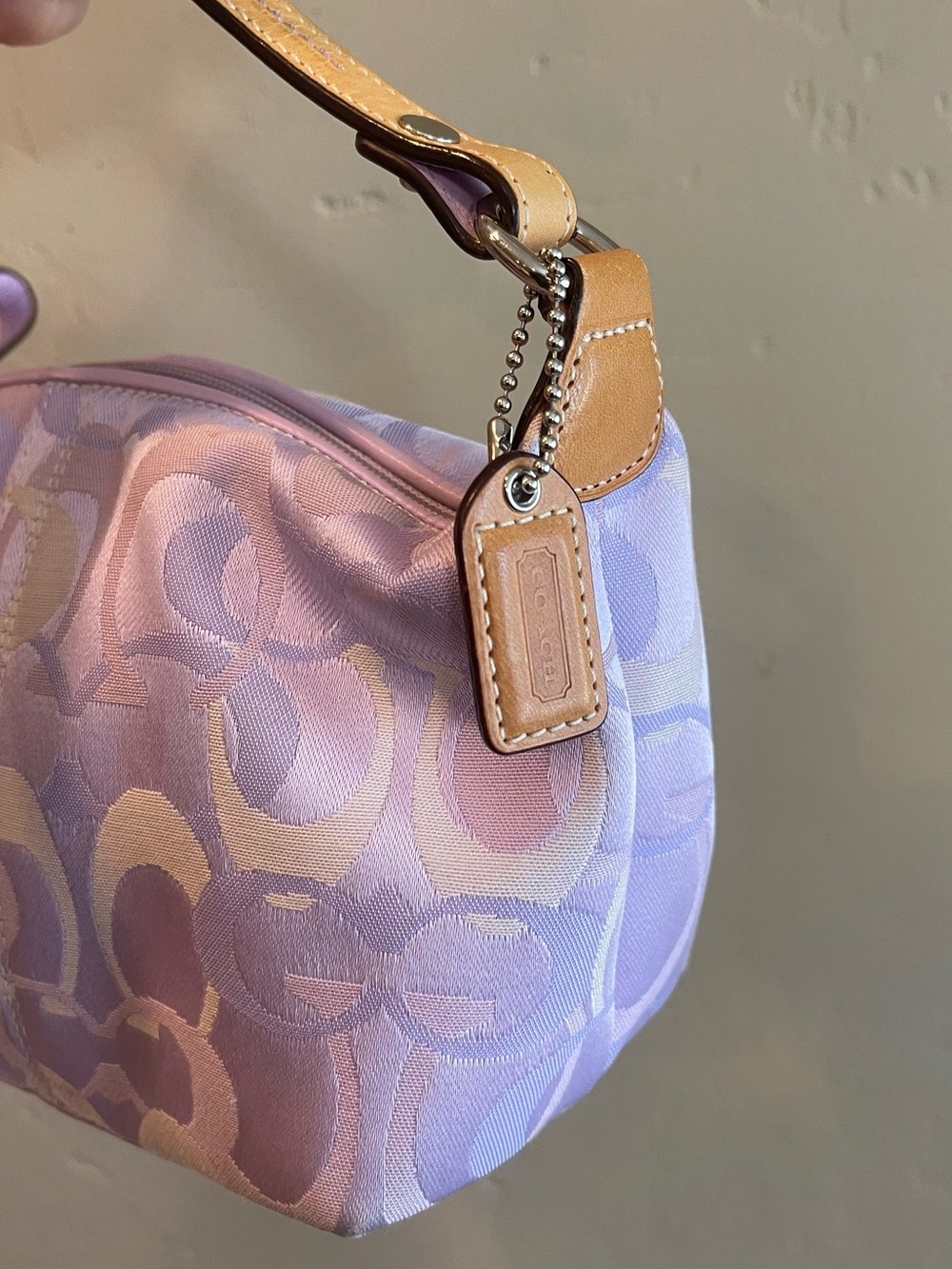 Rare Coach Lavender Signature Mini Top-Handle Bag purse purple crystal lady bag - Picture 2 of 6